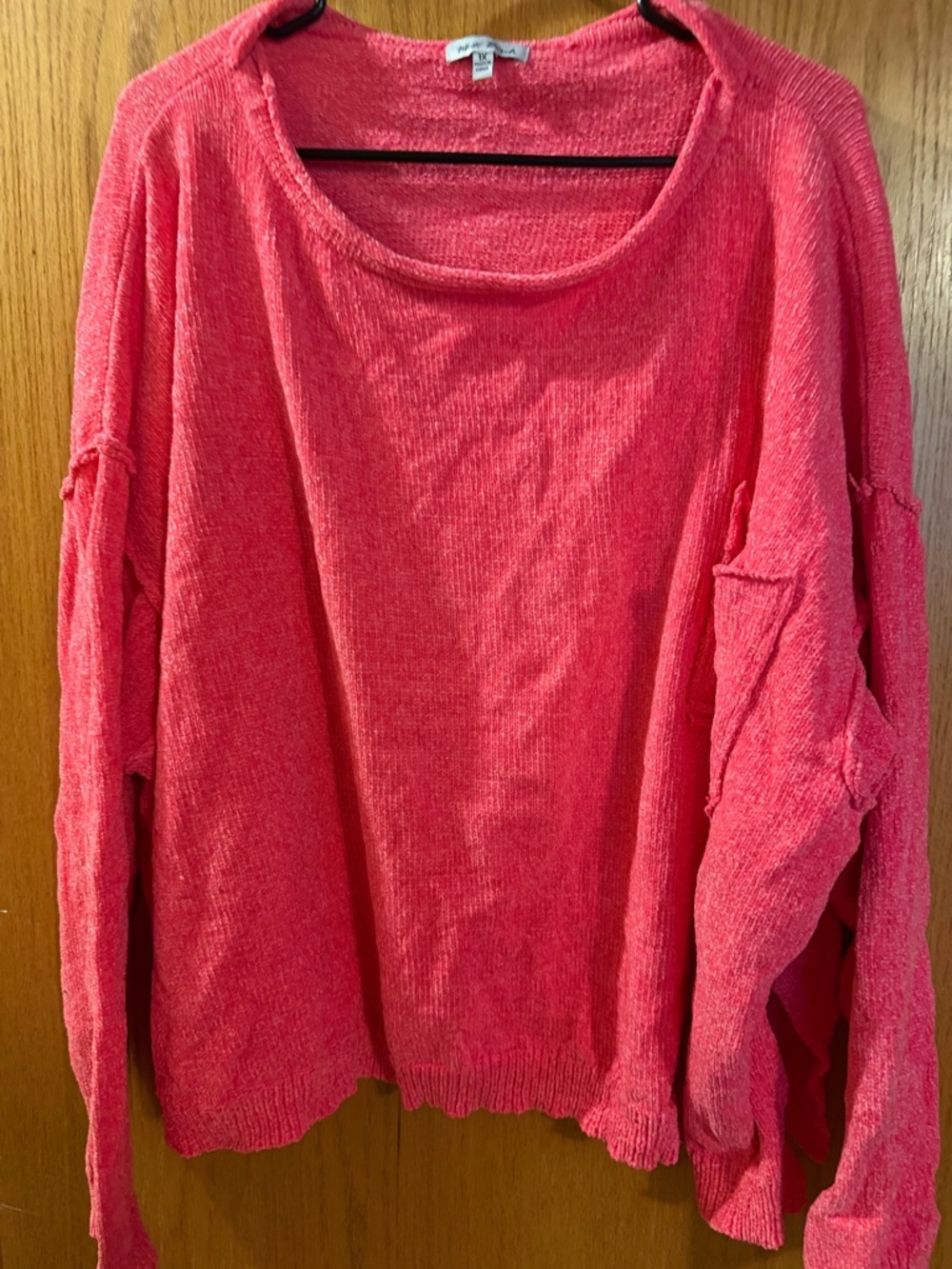 white birch pink Scoop Neck Sweater